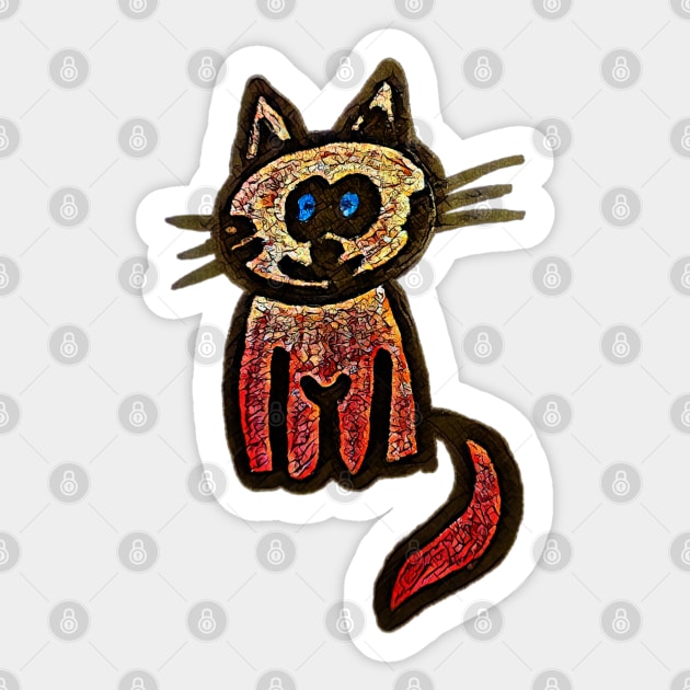 Smiling kitty in chocolate colours Sticker by FlossOrFi